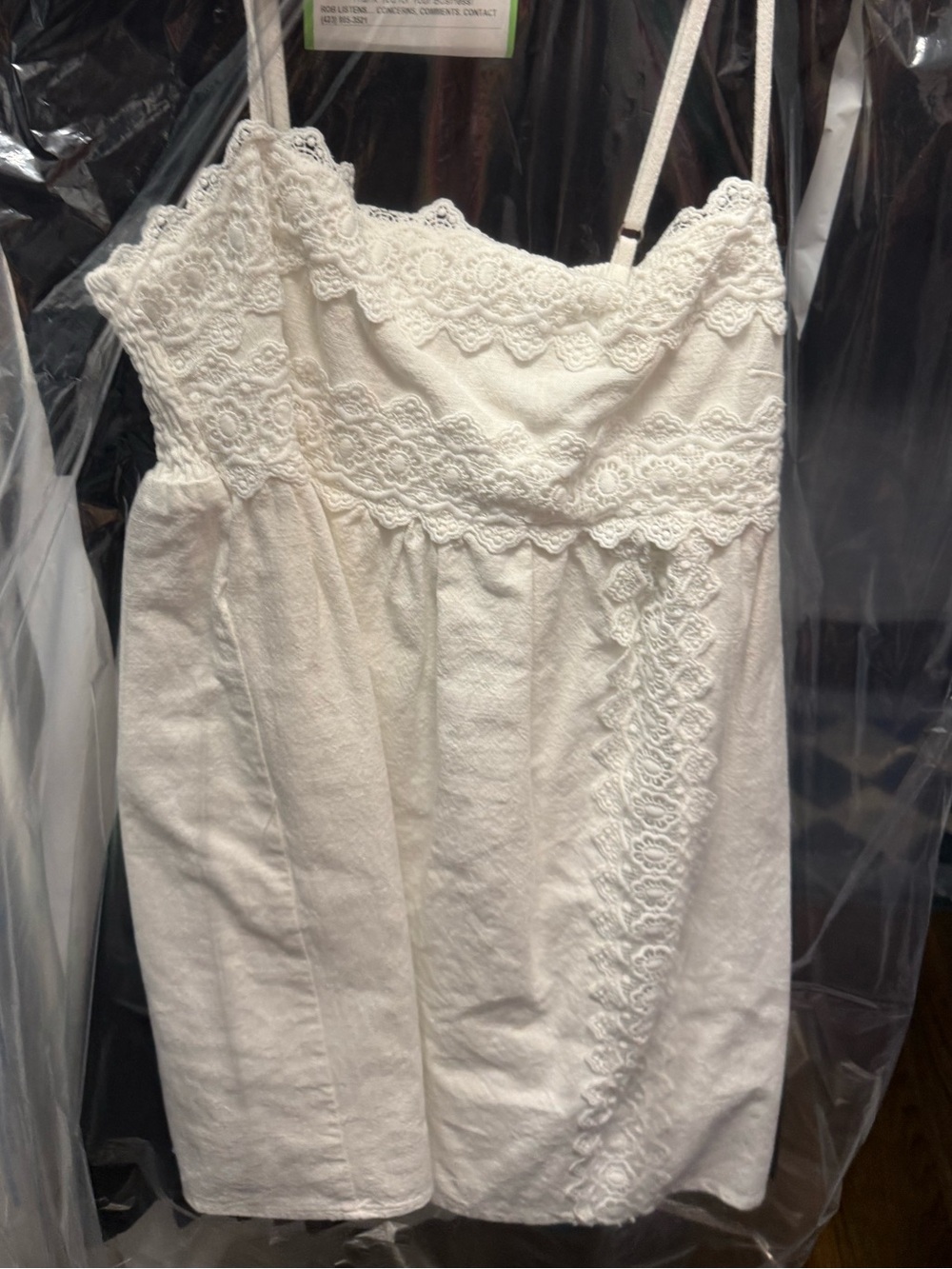 Altar'd State Cream Lace Trim Mini Dress